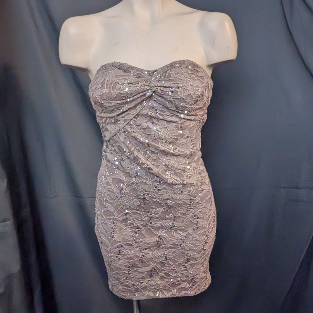 Morgan & Co. Strapless Lace Dress